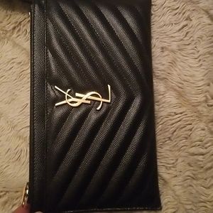 Genuine YSL leather clutch